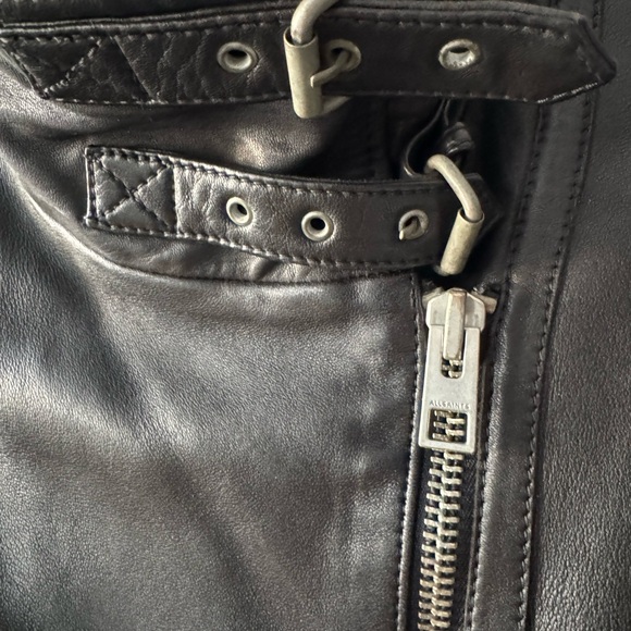 ALLSAINTS Leather Bales Moto Biker Jacket UK 8 / US 4 - Picture 11 of 13